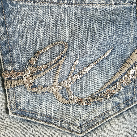 Short Express Jeans Boyfriend Blue Size 12 - Picture 4 of 8